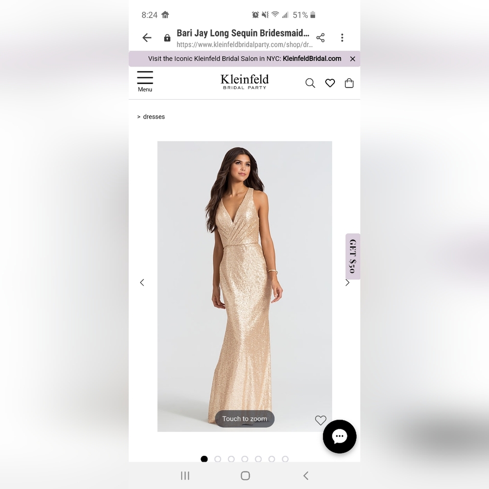 Bari Jay long sequin dress